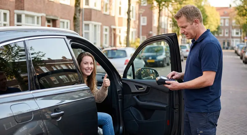 Довольный клиент с мастером