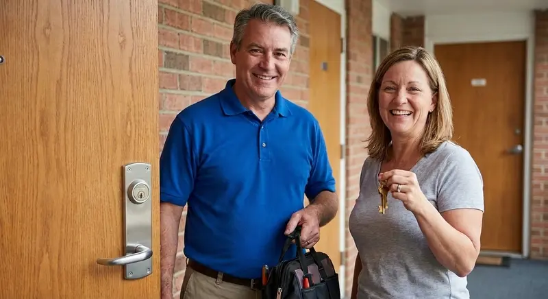 Довольный клиент с мастером